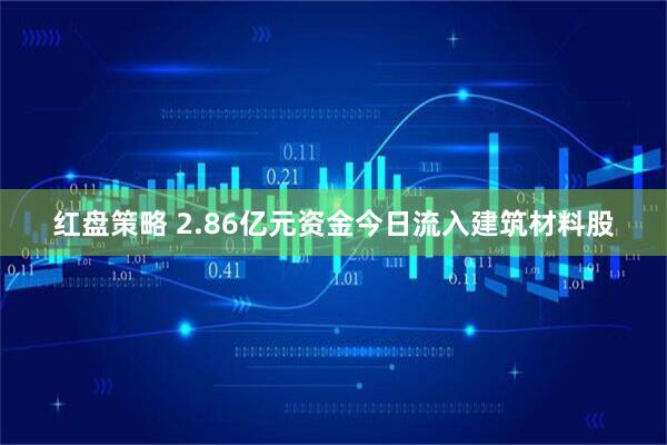 红盘策略 2.86亿元资金今日流入建筑材料股